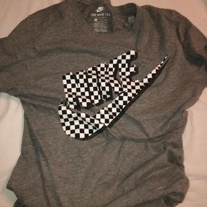 grey checkered nike shirt